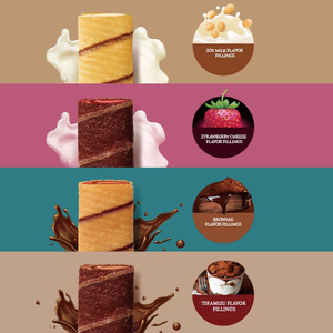 Wafer Sandwich <span class=keywords><strong>al</strong></span> Formaggio e Fragola Franzzi 100g, Rotoli Croccanti Multi-gusto, Snack Cinesi - Product Image 2