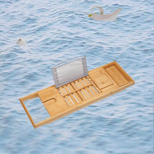 Bandeja de Bañera de Madera de Lujo Más Vendida con Lateral Extendido y Ducha de Madera Telescópica, Venta Directa de Fábrica, Conjuntos de Baño - Product Image 3