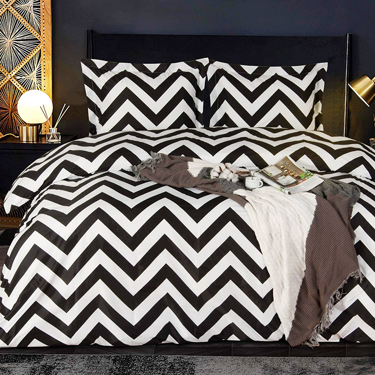 Роскошный комплект постельного белья с принтом в полоску из микрофибры на заказ детский пододеяльник на молнии