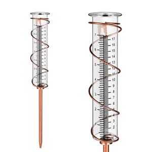 ग्लास सर्पिल बारिश गेज माप उपकरण उद्यान बारिश गेज के साथ धातु फ्रेम के साथ मापने कप ट्यूब ग्लास बारिश गेज - Product Image 1