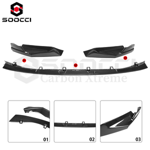Séparateur avant en fibre de carbone sèche M3 M4 Style MP pour <span class=keywords><strong>BMW</strong></span> G80 G81 M3 G82 G83 M4 mise à niveau avant Scoop pare-chocs lèvre Spoiler menton nouveau - Product Image 2