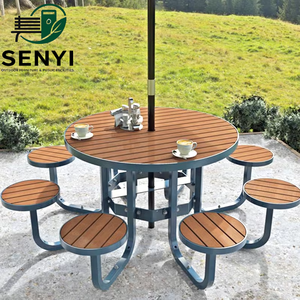 Outdoor Commercial Parks Picnic <b>Tables</b> Electroplated Outdoor Furniture Campsites Leisure Outdoor <b>Tables</b> <b>and</b> <b>Chairs</b> Customizable - Product Image 1