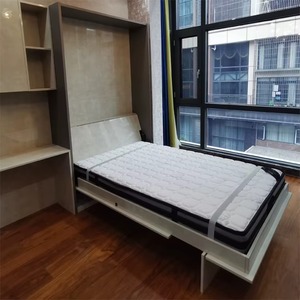 머피 침대 하드웨어 키트가있는 퀸 사이즈 목재 접이식 소파 벽 침대 아파트 공간을 극대화합니다. - Product Image 6