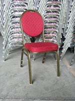 Nouveau design Chaise de banquet en métal avec cadre noir Chaises de mariage en tissu bleu rouge pour banquet d'hôtel