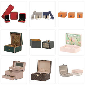 Gift Packaging Wooden Storage Drawer Set <b>Ring</b> Pu Jewelry <b>Box</b> - Product Image 3