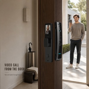 Serrure de porte vidéo intelligente avec reconnaissance faciale 3D, clavier et interphone - Product Image 1