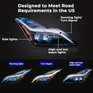 Conjunto de Faros Delanteros LED Secuenciales DRL para Infiniti G37 2008-2013, 72W, 6000 Lúmenes, 6000K, 12V, Conexión Directa - Product Image 3