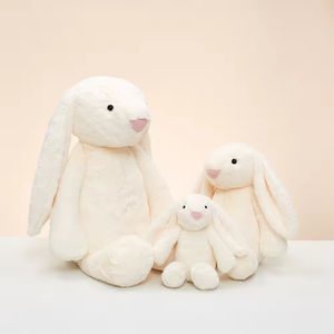 Vente en gros de jouets en peluche lapin rose Bashful à longues oreilles, poupée Bonnie, jouets en peluche pour le confort - Product Image 2