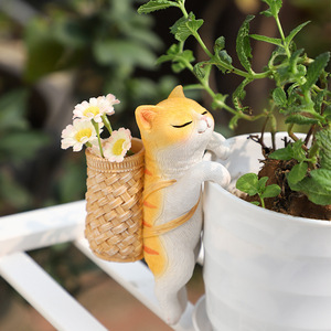 New Hot Selling Creative Cat Pendant Flower <strong>Pot</strong> Climbing <strong>Fish</strong> Tank Decoration Gardening Potted Garden Outdoor Fence Decoration - Product Image 3