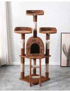 Árbol Rascador para Gatos de Lujo, Premium, Jumbo, en Forma de Castillo Gris, con Cama de Peluche y Juguetes, para Gatos Grandes y Gatitos - Product Image 3