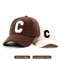 Casquette de baseball en velours côtelé à 6 panneaux, réglable, de haute qualité, avec logo brodé, visière incurvée, pour sport en extérieur, style Papa, vente en gros
