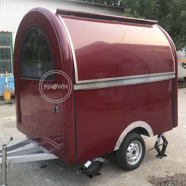 Mobile Food Trailer with Wheel Remorque Food Truck for Ice Cream Stainless Steel 600kg Payload