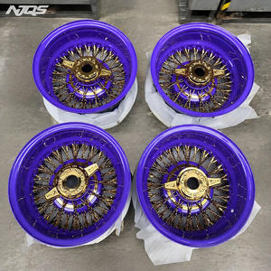 NJQS 크롬 림 13인치 골드 림 5x114.3 5x120.65 5x127 와이어 휠 - Product Image 1