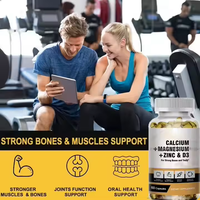 Complément immunitaire végétalien OEM Ca Mg Zn Vitamine D3 et K2 B12 en huile, capsule molle de calcium, magnésium, zinc et vitamine D3 pour des os solides