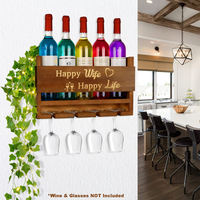 Support mural personnalisable en pin massif pour bouteilles de vin – Rangement mural en bois pour cuisine