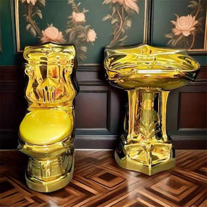 European-<strong>Style</strong> Palace Gold <strong>Retro</strong> Hotel Embossed One Piece Ceramic Toilet Seat Modern Design S-Trap Creative <strong>Bathroom</strong> Mute Large - Product Image 1