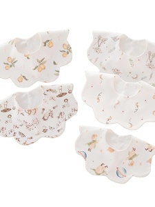 Bavaglini per Neonati Girevoli a 360°, Morbidi, Assorbenti, Ecologici, Antibatterici, Lavabili, Stampati, per Bambini e Bambine, 100% Cotone, con Bottone - Product Image 2