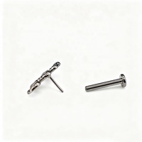 Pendientes Planos en Forma de Serpiente Sin Rosca, de Titanio F136, Antialérgicos, Joyería para Perforaciones en la Piel