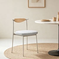 Chaises de salle à manger Bauhaus, ensemble de chaises de salle à manger en acier inoxydable, chaises en bois massif design, style industriel léger et luxueux pour la maison