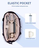Sac fourre-tout Nature Pu Puffer avec porte-gobelet, compartiment pour ordinateur portable, poche pour trolley, 12,2x15,7x6,3 pouces, pour les voyages, le travail, les infirmières, les femmes
