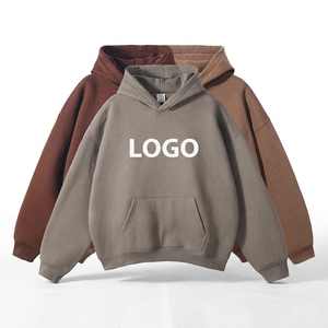 เสื้อฮู้ดดี้ผู้ชายคุณภาพสูง ทรงโอเวอร์ไซส์ แบบยูนิเซ็กซ์ ปักโลโก้ 3 มิติ ผ้าฟลีซหนานุ่ม ผ้าฝ้าย - Product Image 1