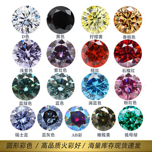 Round Colored Moissanite Cabochon 0.3-6.0ct Synthetic Gemstone For Jewelry Making - Product Image 2