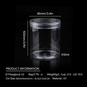 Kingwin bán buôn có thể tái chế <span class=keywords><strong>Pet</strong></span> rõ ràng thực phẩm lưu trữ lọ - Product Image 2