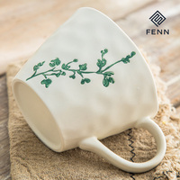 FENN tasse en céramique de café tasses en porcelaine 500ML motif floral rétro tasse à expresso pour lait Latte Cappuccino thé Couple cadeaux tasse