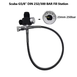G5/8" DIN 232/300 BAR สแตนเลสสตีล + ทองแดงสีดำ อะแดปเตอร์ชาร์จสถานีเติมลมสำหรับดำน้ำ ถังใหญ่ ขวดเล็ก 250 บาร์ 40 เมกะปาสคาล - Product Image 1