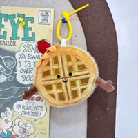 Cartoon Wafel Pluche Sleutelhanger Schattig Eten Gevuld Knuffeltje Tas Hangende Ornament Leuk Klauwautomaat Prijs Attractiepark Cadeau