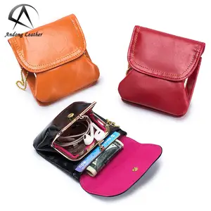 Adong Leather Short Wallet for Women Genuine Cow Leather Ladies Fashion Vintage Coin Purse Small Cute Wallet 2012