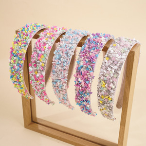 סרט אופנתי מבד נוצץ עם פאייטים רב תכליתי טורבן קשת סרוגה סִגְנוֹן אביזרי שיער אופנתיים חמודים לנשים בנות מתנות - Product Image 1