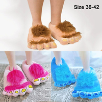 Vente en gros de pantoufles en peluche Chaussures d'hiver personnalisées avec dessin animé Chaussures pour la maison Chaussures en coton avec peluche d'animaux mignons
