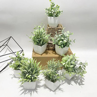 Plantes artificielles en pot 18 cm pour la décoration intérieure de la maison et du bureau, table à manger, lavande verte, romarin