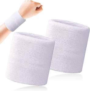 2 pezzi fasce per il sudore bracciale per il Fitness bracciale sportivo in morbido cotone per la pallamano da Tennis in palestra per uomo e donna - Product Image 1