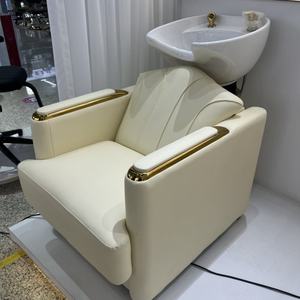 Chaise de salon de coiffure de haute qualité, personnalisable, avec bac de lavage, lit de lavage, chaise de shampooing noire - Product Image 5