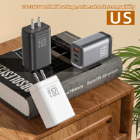 EU baru 12W ACC Multi-Port pengisian kepala Bahan GAN adaptor daya OTP OVP OCP untuk iPhone Android cat semprot ponsel 5V3A PD