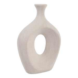 Vaso in Ceramica Ovale con Ritagli, Alto, Moderno, Decorativo per Soggiorno, Camera da Letto, Ufficio, Tavolo d'Appoggio - Product Image 3
