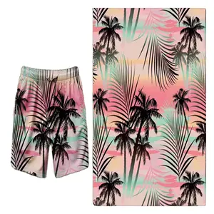 Pantalones de playa 100% poliéster RPET reciclado telas de microfibra con estampado de piel de melocotón