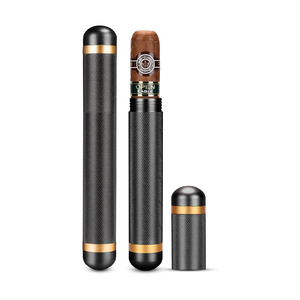 Estuche de Cigarros Portátil de Aluminio Negro, Mini, de Viaje, Resistente al Agua, con Acabado Esmerilado, de Lujo y Personalizado - Product Image 1