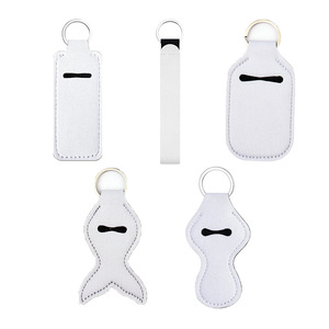 RTS Promotionnel DIY Sublimation Blancs Porte-clés Blanc Rouge À Lèvres Désinfectant Titulaire Bracelet Longe - Product Image 1
