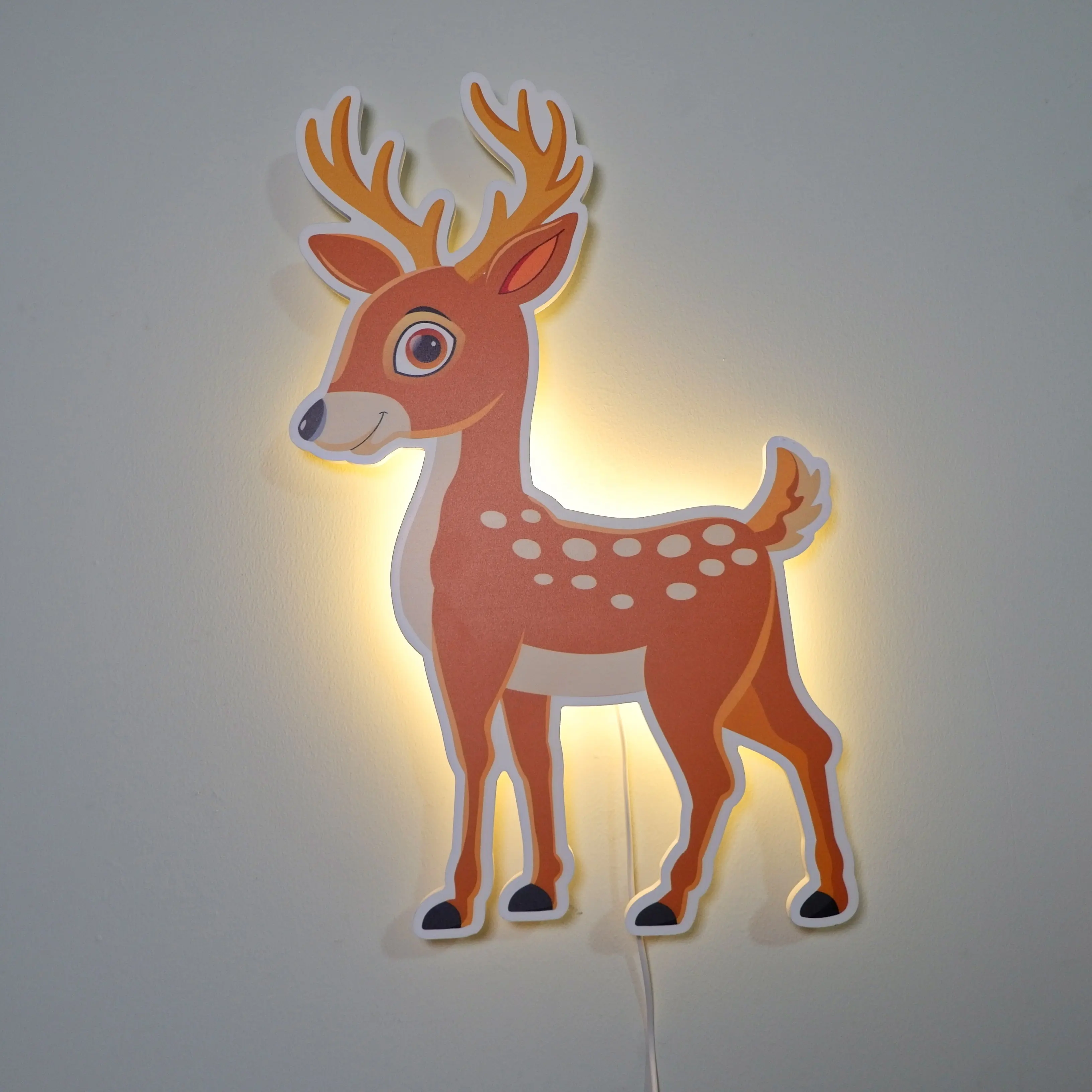 Luminária decorativa de parede com cabo usb, para quarto de crianças