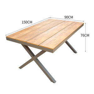 Yeni tasarım dış mekan yemek masası ve sandalye stokta 6 kişi arka bahçesinde veranda mobilya takımı üretici plastik ahşap - Product Image 5