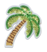 Appliques brodées personnalisées en gros à coudre, motif perles, cocotier et palmier, faites à la main, en feutre perlé, pour DIY chapeaux, vestes, t-shirts, sacs