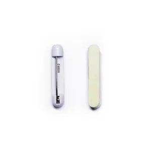 Clip with Safety Pin Embroidered <b>PVC</b> Durable 32mm Grey <b>Adhesive</b> for Badge Use or Card Holder Use - Product Image 4