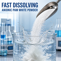 Polyacrylamide Anionique à Dissolution Rapide APAM, Poudre Régulatrice de pH, Haute Efficacité, Pureté 99%, pH 1-14