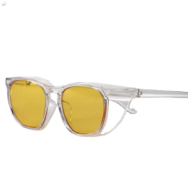 Men's Women's UV400 Laser Safety Glasses Anti-Fog Fashionable Yellow PC Nylon Frame High Standard Safety Eyewear