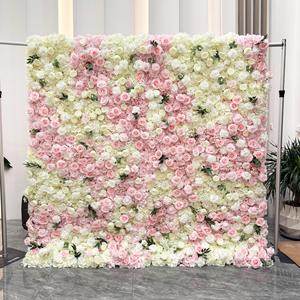 Muro de Flores 5D al por Mayor, Rosas Rosadas, Fábrica OEM, Muro de Flores Rosadas de 8*8 Pies, Decoración para Fiestas y Eventos - Product Image 6