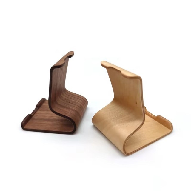 Premium  Walnut Phone Display Stand Multi-Use Table Deco Holder for Bedroom Custom Logo Engraved Bamboo and Wood Crafts