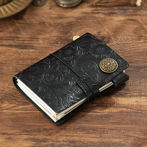 Vintage Top Layer Cowhide Handmade <strong>Journal</strong> with Tooled Floral Carving, Travel Diary Notebook, Passport/Compact/Standard/A5 - Product Image 5